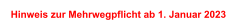Hinweis zur Mehrwegpflicht ab 1. Januar 2023